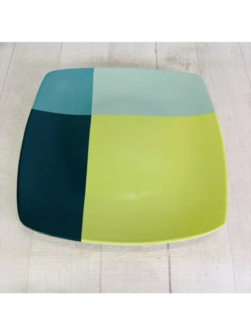 Home Target GREEN COLOR BLOCK Various Blue Blocks Square Stoneware Dinner Set 4